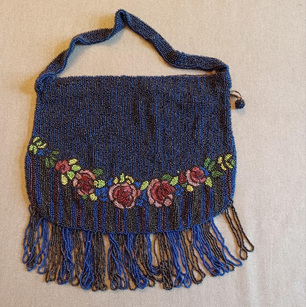 Antique handmade beaded purse